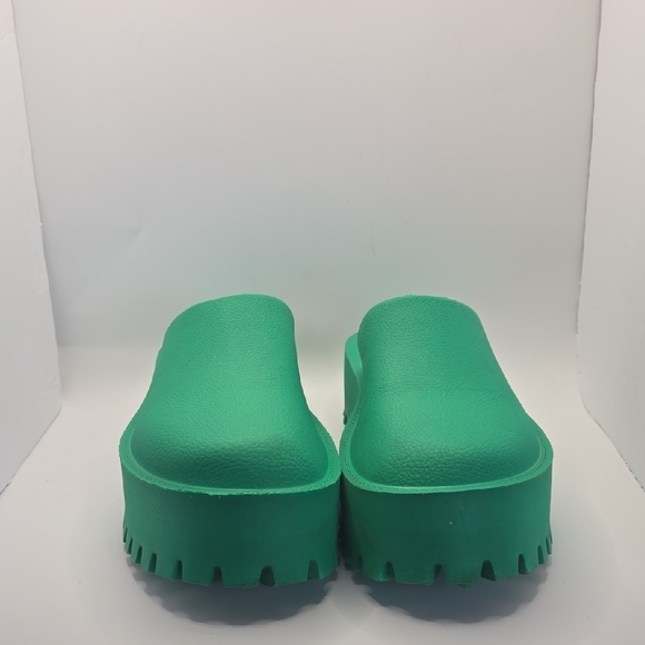 Jeffrey Campbell Clogge Slip On Green Slide Platform Sandals Sz 7 Boho Chunky - Picture 3 of 10